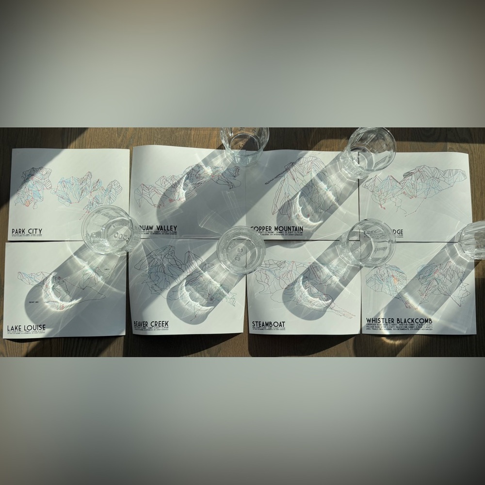 8 Ski Resort Prints (8in x 12in)